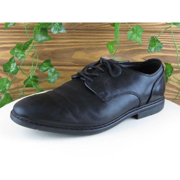 Clarks Sz 9 Derby Oxfords Black‎ Leather Men Lace Up Medium (D, M) - Picture 1 of 11